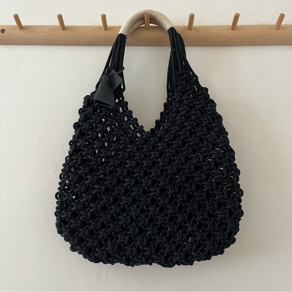 Brixton | black cotton macrame purse